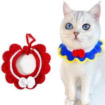 반려 동물 고양이 강아지 핸드 메이드 뜨개 케이프 목도리 니트 장식 밴드 소품, 블루 M