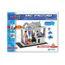 Snap Circuits BRIC- 구조 - 벽돌 및 전자 탐험 키트 20개 이상의 줄기 프로젝트 풀 컬러 매뉴얼(한글이 아닐 수 있음) 구성품 20가지 BRIC-2-Snap 어댑