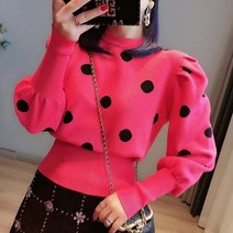 여성용 커멧 도트 벌룬 니트 7F283