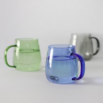 컬러 단지 내열유리 머그컵 450ml 택1p, 블루