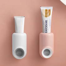 라이크홈즈 접착식 자동 치약짜개 디스펜서 욕실정리 용품 4color, 핑크