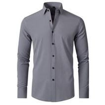 6xl 가을 겨울 탄성 비철 남성 비즈니스 캐주얼 셔츠 단색 mercerized 수직