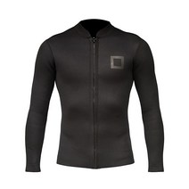 Surf Squared 남성용 잠수복 탑 재킷 2mm 3mm 더 따뜻하고 편안함을 위해 확장된 백 플랩이 포함된 네오프렌 긴소매 셔츠 내구성 YKK 잠금 전면 지퍼 서핑 에어로빅, 4X-Large
