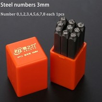 강철 스탬프 번호 펀치 기계 금속 3MM 4MM 5MM 6MM 8MM 문자 기호 양각, 아니. 3mm-0.25kg