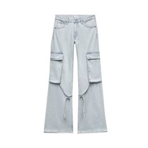 자라 바지 와이드 카고 데님 팬츠 ZARA 8197034400