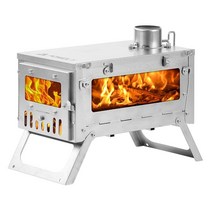 Ti Mini 0.6 휴대용 경량 티타늄 스토브 야외 캠핑 핫 텐트 스토브 (스토브 파이프 6.56피트 / 2m)