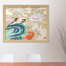 나봄갤러리 화조도 모란 4 새그림 모란그림 민화, 3.내츄럴 액자