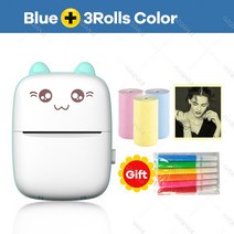 미니 귀여운 휴대용 Bluetooth4.0 열 포토 프린터 203DPI 무선 모바일 Deberes Chuleta Cumpleanos Regalo, 17 BL add 3Color, 17 BL add 3Color