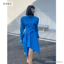 튜닉 셔츠 언밸런스 조임 트렌디 셔츠 원피스 뉴타임즈 C11 S563A734