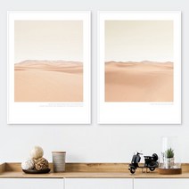 유홍아트 파스텔 골드사막 러블리감성 인테리어액자 10호(53x41cm) (6064987), 프레임액자(흰색)