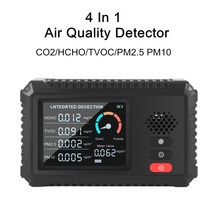 이산화탄소 측정기 실내 센서 4인 1 Co2 측정기 공기 품질 모니터 TVOC HCHO PM2.5 PM10 용 미니 휴대용 감, CHINA