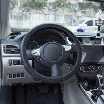 실리콘 핸들커버 실리콘 자동차 핸들 커버 내마모성 미끄럼 방지 질감 스티어링 휠 15 인치 프로텍터에 적, 01 black