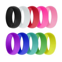 STK 10Pcs 8mm 와이드 유연한 고무 실리콘 웨딩 손가락 반지 밴드