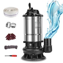 에이튼 수중펌프 모터 양수기 농업용 워터 가압 지하수 물펌프 기계 고압 배수, 대유량, 370W, 전원선10m / 호스10m