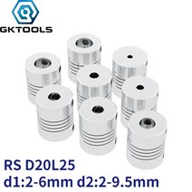 gktools 알루미늄 cnc 모터 죠 샤프트 커플러 플렉시블 커플 링 od 20x25mm dropshipping 233 174566 35899 510mm, 2mm to 10mm
