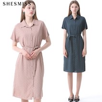 쉬즈미스 패플단독-쉬즈미스 미니스퀘어 도트 셔츠 원피스