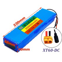 충전지 배터리 건전지 10S3P 36V 30Ah 전기 자전거 팩 18650 리튬 이온 350W 500W 고출력 스쿠터 바이크 오토바이 스쿠터용, [02] XT60-DC Plug