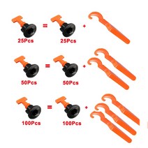 25-1000Pcs 타일 레벨링 시스템 레벨러 웨지 크로스 스페이서 렌치 바닥재 벽 건설 도구, 04 1mm 100Pcs Cross