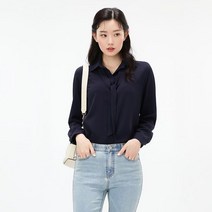 체이스플러스 여성 타이업 카라넥 블라우스-AERG5452B