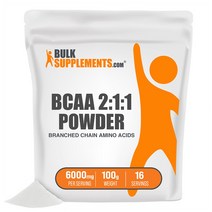 벌크서플리먼트 BCAA 2:1:1 분지사슬아미노산 분말 1인분당 6000mg 16인분 100g, 1개, 기본