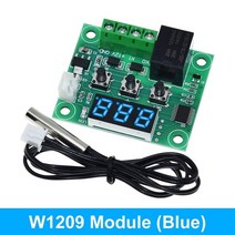온도계측기 자기온도계 W1209 DC 12V 열 냉각 온도 조절기 스위치 + 케이스, 01 W1209 Blue Display