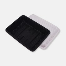 정육트레이 LA갈비 2kg 박스 300개 검정 백색 PP 고기 진열 일회용 포장 용기