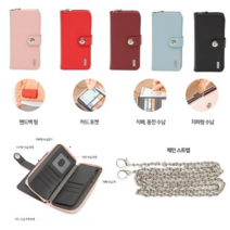 오너클랜 JS1) LG Q52 Q520 가죽 도로텔 체인줄 지퍼 지갑