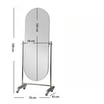 실버 프레임 고급 전신 거울 이동식 미러 다양한 모델 사이즈 각도 조절, 아니요, 7. 타원형 S