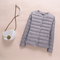 Mao 가을 겨울 신사 다운 자켓 없음 칼라 얇은 편리한 라운드 넥 근접 피팅 짧은 여성 자켓