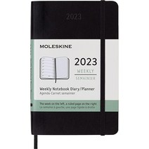 Moleskine 클래식 12개월 2023 주간 플래너 소프트 커버 포켓 (8.9 x 14cm(3.5 5.5인치)), Pocket, Black