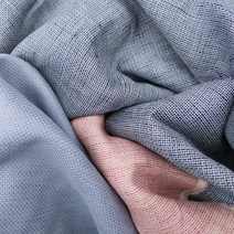 린넨 면 혼방 트위드 샴브레이 원단, 3732 네이비