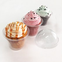 PET 머핀컵 9온스(270ml)+돔뚜껑 100개 세트, 무타공(막힘)100개