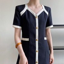 블링앤수 단정한 반팔 여름 하객룩 원피스 LZZ220