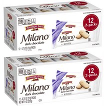 Pepperidge Farm Milano Dark Chocolate Cookies Multi-pack 페퍼리지팜 밀라노 다크초콜릿 쿠키 멀티팩 0.75oz(21g) 12개입 2박, 21g, 2개