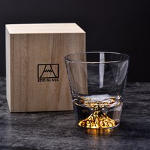 MOLO 골드 후지산 위스키 잔 250ML 세트, 커플 세트(2P)