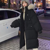 롱패딩 롱패딩브랜드 겨울 패션 여성 다운 재킷 코트 헐렁한 두꺼운 따뜻한 거품 긴 대형