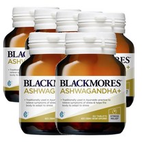 뉴질랜드 블랙모어스 Blackmores Ashwagandha + 아슈와간다 + 60정, 6팩