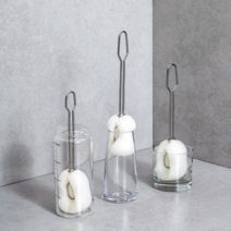 스텐 손잡이 집게형 병솔 우레탄 수세미 스테인리스 컵 물통 물병 세척솔 텀블러 보틀 컵솔, 스텐 손잡이 병솔