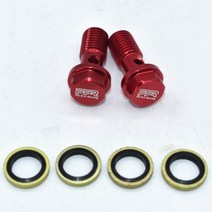 유압 클러치 및 브레이크 오일 호스 연료 쿨러 커넥터 끝용 알루미늄 M10 볼트 재 장착, Red ppr