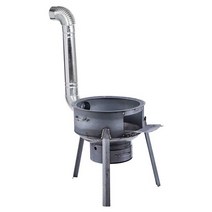 가마솥 화덕 농촌 캠핑난로 펜션 숯불 글램핑 숯불, 모델 43cm+두께 1.5