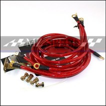 자동차접지선 마이너스 케이블 자동차 액세서리 유니버설 포인트 접지 시스템 접지 와이어, 빨간색