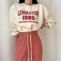 티데일리 여성용 스트링 기모 크롭 맨투맨