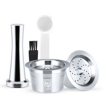 icafilas 호환 커피 머신 minipresso cafeteira 재사용 가능한 캡슐 스테인레스 스틸 k feecaffitaly tchibo 필터 필터, 다크 카키