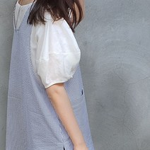 방가지똥 앞치마 통원피스 차콜 리플 앞치마