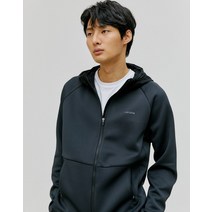 블랙 공용 우븐 하이브리드 후드 집업 자켓 LUTS2A112BK