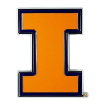 FANMATS 22240 Ole Miss Rebels 3D 컬러 메탈 엠블럼 Diecut 팀 로고 자동 엠블럼, Illinois Illini