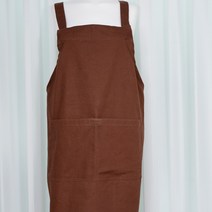 사랑예감 국내산 패션 수제 앞치마, 갈색