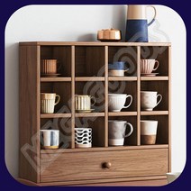 [주문제작] 찻잔 진열장 12칸 우드