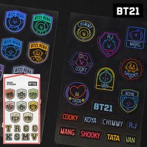 라인프렌즈 BTS 캐릭터 스티커 다꾸 탑꾸 스꾸 스티커, 레드