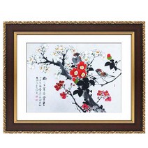 (진품) 매화그림 사군자 풍수에좋은 공부방 그림 액자 동양화 생기그림 청초 이강섭 화백, 2번 골드액자